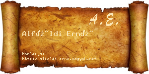 Alföldi Ernő névjegykártya