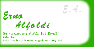 erno alfoldi business card